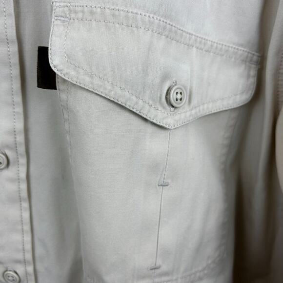 Vintage Eddie Bauer Men’s Medium Legend Khaki Button-up Shirt Medium Weight - Picture 4 of 4